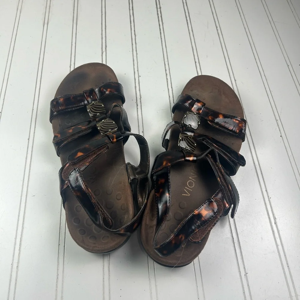 Vionic by Orthaheel Amber Tortoise Sandals Women’s Size 9